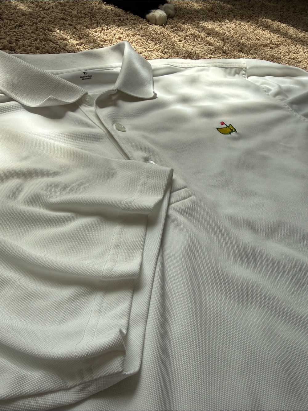 Masters Tech Polo Shirt Sz XL White Augusta National Club Logo Performance Golf